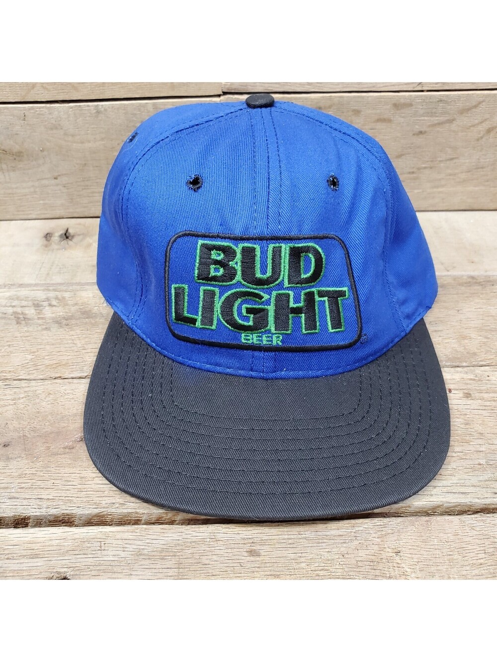 Bud Light Hat Black Blue Green YSK Snap Back Hat